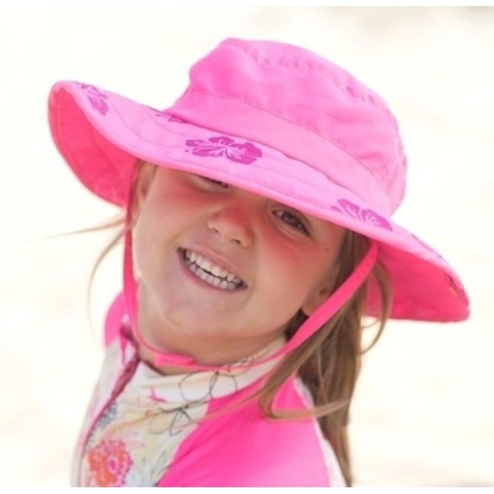 Sun Protection Zone Girls UPF 50+ Safari Sun Hat Pink Bucket ONE SIZE Flowers